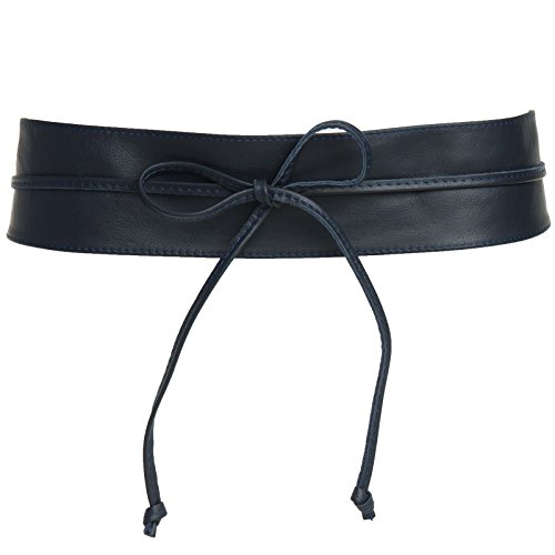 Caspar GU285 Damen Leder Wickelgürtel, Farbe:dunkelblau, Größe:One Size Cover