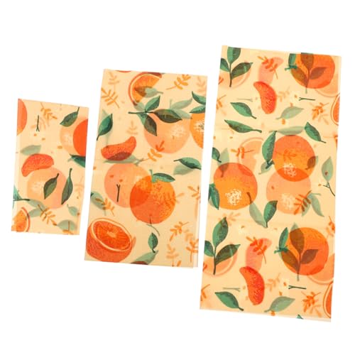 GALPADA Envoltorios de Alimentos de Cera de Abejas Reutilizables 3 Piezas Paños Ecológicos Conservación de Alimentos Frescos Transpirables Ideales para Snacks y Bocadillos