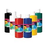 Bastelzone Acrylfarben-Set. Deckende Malfarben für Leinwand, Pouring, Papier, Holz, Stein, Stoff, Leder, Metall, Keramik. Allzweckfarben-Set (6 Farben x 400 ml)