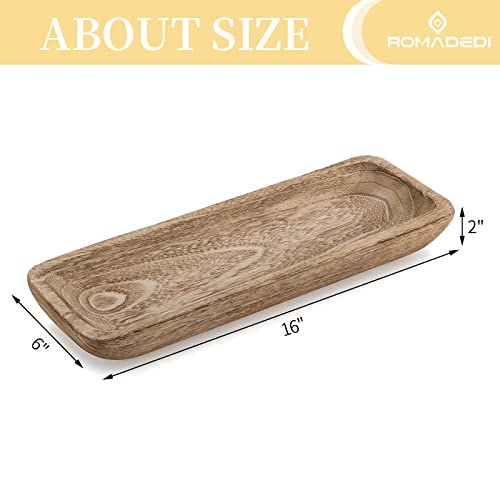 Romadedi-Decorative-Bowls-for-Home-Decor-16-Wooden-Dough-Bowl-for-Decor-Large-Wood-Bowl-for-Kitchen-Table-Centerpieces-Long-Narrow-Wooden-Tray-for-Dining-Table-Decor-Centerpiece Romadedi Decorative Bowls for Home Decor 16 Wooden Dough Bowl for Decor Large Wood Bowl for Kitchen Table Centerpieces Long Narrow Wooden Tray for Dining Table Decor Centerpiece