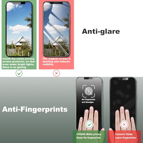Image of 2-Pack Matte Privacy Screen Protector for iPhone 12 Pro Max 6.7-Inch, Auto Dust Removal, No Bubbles,Anti-Spy Tempered Glass Film, Easy Installation