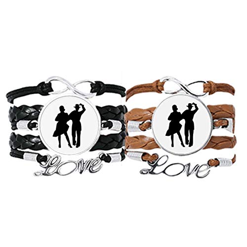 Bracelet duo dance de qualité en cuir et corde d'amour