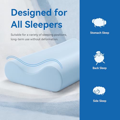 Image of AM AEROMAX Queen Size Soft Contour Memory Foam Pillow, Cervical Pillow for Neck Pain Relief, Neck Orthopedic Sleeping Pillows for Side, Back and Stomach Sleepers.