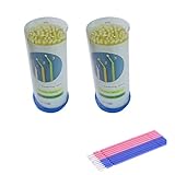 200本 使い捨て マイクロブラシ 歯科用アプリケーター 曲げ可能な先端を備えた 口腔歯科衛生 歯のクリーニングツール