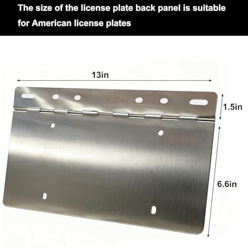 TDPRMOTO 10511 Heavy-Duty Chrome Angled License Plate Holder with Adjustable Hinge, Steel Construction for Truck/Trailer/Semi Truck/Classic Car – (304 Stainless Steel)
