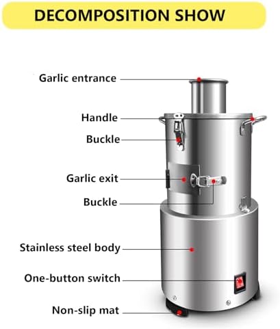 Electric Garlic Peeler Machine, 200W Stainless Steel Commercial Peeler, 30kg/H High Efficiency, Whole Garlic Separator for Home and Restaurant