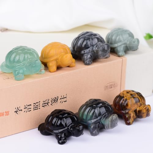 Estatua de Tortuga en Obsidiana Negra 1.8 Pulgadas miniatura 5