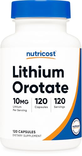 Nutricost Lithium Orotate (10mg) 120 Capsules Vegan Lithium Supplement