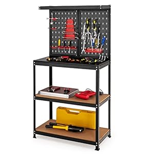 Werkbank met gatenwand en 13 ophang...