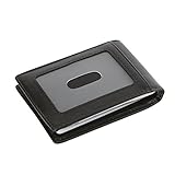 Men's 11 Cards Slots RFID Blocking Slim Wallet Small Leather Bifold Front Pocket Wallet, Black