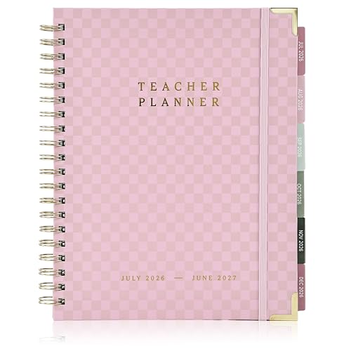 Image of Aesthetic Teacher Planner For The 2026-2027 Academic School Year | All Incl. 8.5 inch X 11 inch Lesson Plan Book Supplies - Easily Organize Your Daily, Weekly & Monthly Classroom /homeschool Schedule