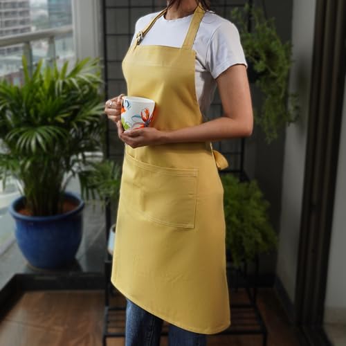 Image of Personalized Custom Apron - 100% Cotton, Adjustable Neck strap, Large Pocket - Unisex Apron for Men & Women - Cooking, Baking, BBQ, Customizable