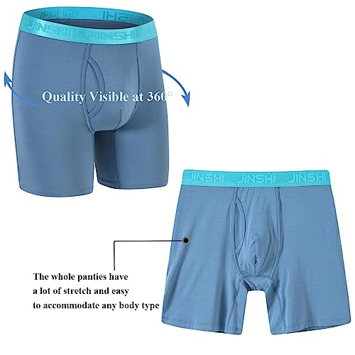 JINSHI Mens Design Long Leg Boxer Briefs Underwear Multipack2