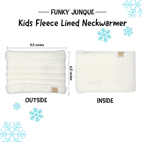 Funky Junque Winter Fleece Lined Neck Warmer Tube Scarf Double-Layered Cold Weather Face Cover Gaiter Kids Boys Girls Toddler3