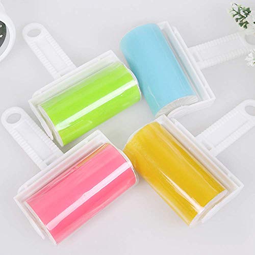 CAILI 4 UNIDS Lint Roller Reutilizable Portable Lint Roller 4 Colores Mini Lavable Lint Roller Trabajando En el Sofá Mascotas Ropa Alfombra