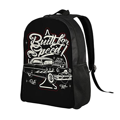 MENRIAOV Cartoon Retro Hot Rod Car Unisex Backpack Graphics Printed Bags Casual Lightweight Daypack Travel Computer Backpacks For 15 Inch Laptop2