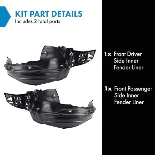 Image of TRQ Front Inner Fender Liner Set Compatible with 2012-2014 Acura TL AC1248134 AC1249134