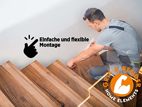 GRIP&BENDER 5 Meter Antirutsch-Band für Rutschschutz von Badewannen und Treppen - 39mm Klebeband Anti-Rutsch-Streifen - Selbstklebende, rutschfeste Sticker für Dusche und Bad (5)