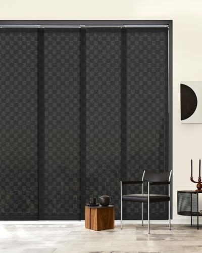GoDear Design Panel Blinds 45.8"-86" x 96", Black King