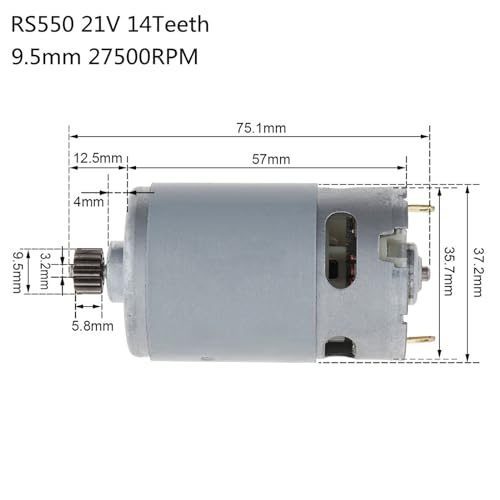 Motor RS550 DC de 21V para solucionar fallos de potencia en mini sierras a batería 6