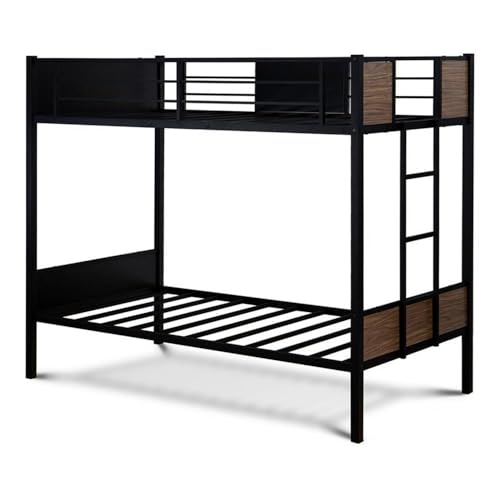 East West Lynfield Twin Bunk Bed with Ladder & Guard Rails