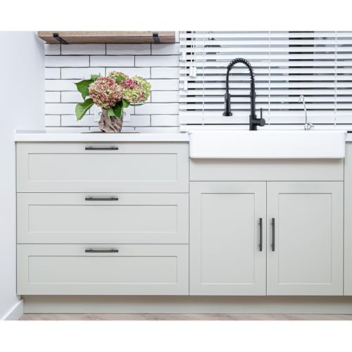 Image of Ravinte 5 Pack Cabinet Handles Matte Black Cabinet Pulls Kitchen Cabinet Handles,Curved Drawer Pulls in 6-1 /4 Inch Length with 4 Inch Hole Center Arch Kitchen Cabinet Hardware
