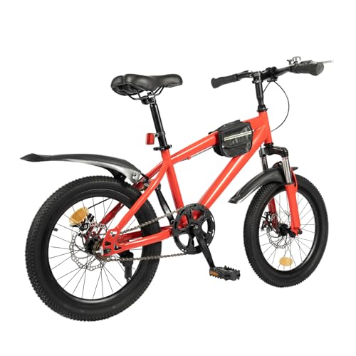 Duoruameng Bicicleta de montaña para niños de 18 pulgadas con bomba de neumáticos, para niñas y niños a partir de 5 años