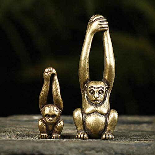 Pendentif bijoux en cuivre et porte-clés singe vintage, le cadeau porte-bonheur idéal