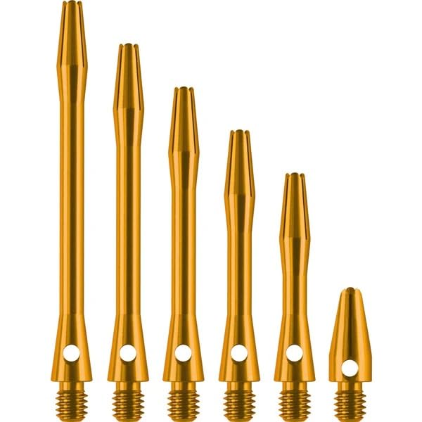 DESIGNA DARTS Personalised Aluminium Shafts | Custom Metal Dart Stems | 1 Set of 3 Stems, Short 35mm, Gold (S0810)