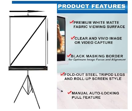 Image of Spline Tripod Type Matt White Projector Screen, 4 Ft. x 4 Ft., Supports Ultra HD Active 3D-4K Ready Viewing Technology, with Stand(White) Recently launched#3