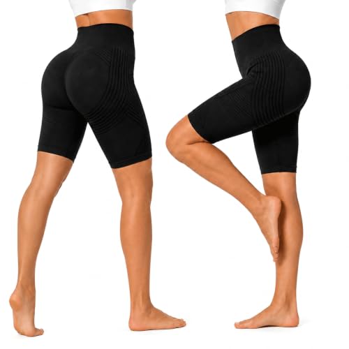 Image of DVDVBOOM 3D Compression Leggings Women, High Waist Anti Cellulite Leggings, Workout Bum Scrunch Butt Lift Leggings, Gym Trousers Womens (UK, Alpha, M, Regular, Regular, Black)