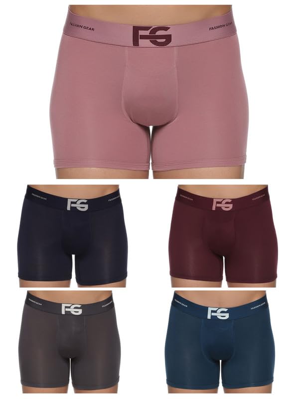 Image of ESSA Men's Ultra Soft Modal Fabric Trunk - Moisture Absorption with 4-Way Stretch | Breathable Contour Pouch | Microfiber Waistband with Spandex | Pack of 5