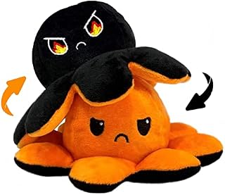 COLORS Reversible Octopus Plush Stuffed Animals - Flippy Octopus Plushie - Mood Octopus reversible plushie uk - Happy sad octopus toy shows emotion without saying words!