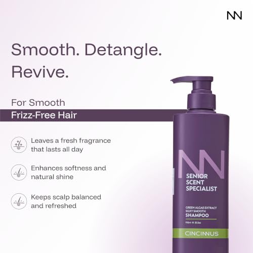 Image of Cincinnus Silky Smooth Shampoo | Green Algae Extract, Salicylic Acid, Lavender, Rose, B5 | shampoo for soft, shiny and smooth hair | Nourishing Shampoo for Dull & Rough Hair (750ml)