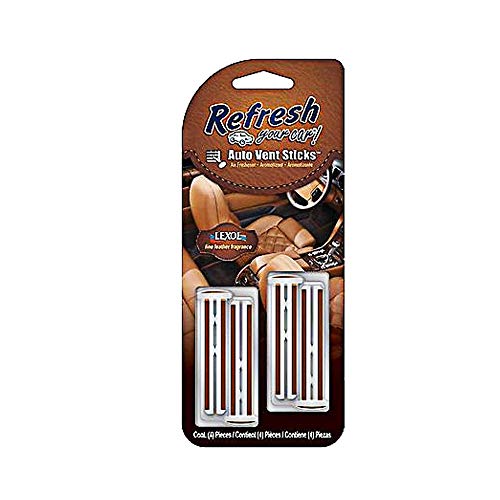 Refresh Your Car Auto Vent Sticks, 4-Pack, Fine Leather Fragrance (Single)