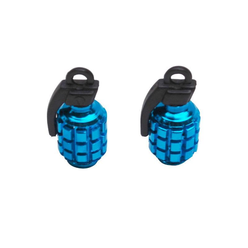 cyclingcolors 2X Tapas de Válvula Universal para Auto, Moto, Scooter, Bicicleta, SV Schrader, Azul Grenade