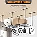 Huloretions 8x3 FT Overhead Garage Storage Rack, Heavy-Duty Steel Ceiling Organizer with Height Adjustment, Expandable Shelves for Tires/Toolboxes