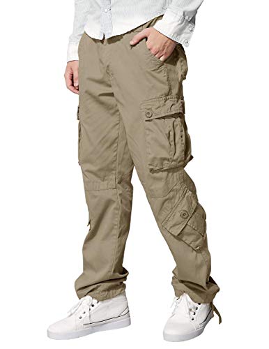 Image of Match Men's Wild Retro Multi-Pockets Utility Casual Cotton Cargo Trousers #3357