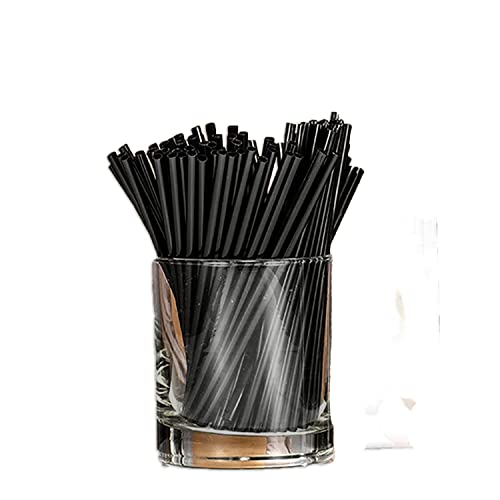 Strohhalme Plastik , 1000 StüCk 13cm(3mm Durchmesser) Schwarze strohhalme plastik schwarz Wiederverwendbare , Trinkhalme Plastik Re-usable ,Strohstreifen FüR Milch, Saft, Cocktail Cover
