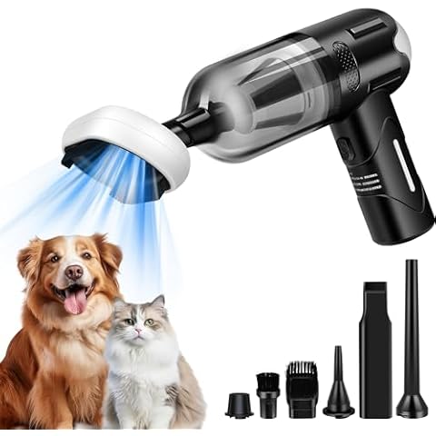 Handheld Vacuum Cordless Rechargeable, Multifunctional Portable Car Vacuum Cleaner, Dog Vacuum Brush for Shedding Pet Hair, Car and Home Cleaning Cover