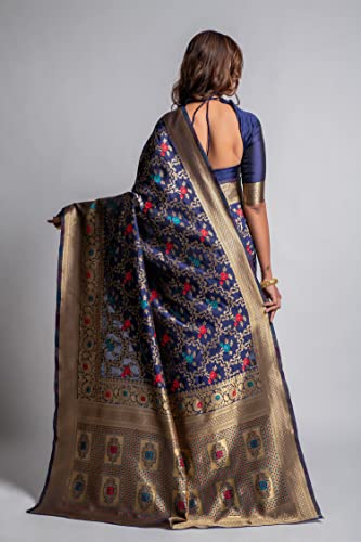 Image of Lilots Women's Designer Banarasi Silk Jacquard Designer Saree With Blouse Piece