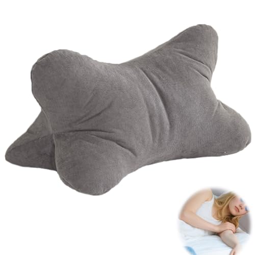 Nackenkissen Lesekissen Leseknochen Nackenrolle Ergonomische Form Leseknochen Lendenstütze Flexible Stütze für Büche Als Lesekissen zum Relaxen Keilkissen zum Schlafen für Schlafzimmer(Grau)