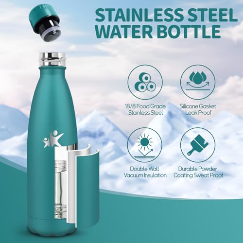 Trinkflasche Edelstahl - 750ml - Thermosflasche, BPA-Frei, Trinkflasche Sport - Auslaufsicher Wasserflasche,Thermoskanne Kohlensäure Geeignet, Thermoskanne für Fitness, Gym, Fahrrad 2