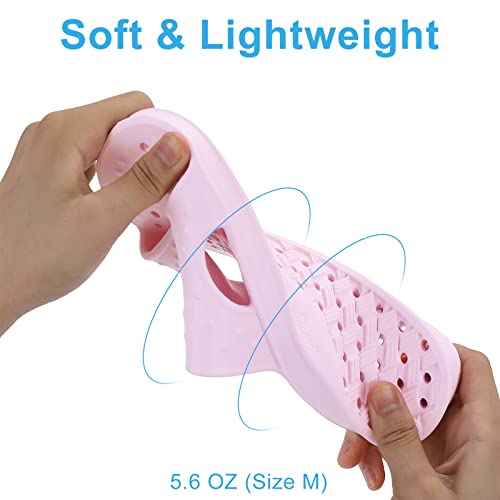 Shevalues Shower Shoes For Women With Arch Support Quick Drying Pool Slides Lightweight Beach Sandals With Drain Holes, Pink-Update Version 8-9 Women / 6.5-7.5 Men #TOP2