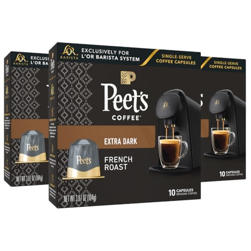 L'OR Barista Coffee Pods, 30 Count Peet's French Roast, Single-Serve Aluminum Capsules Compatible with the L'OR BARISTA System& *Nespresso Original Machines, 30 Count (Pack of 3)