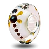 CHAWIN Dreamy Dragonfly on Silk Bead Handmade Nature Insect Charms Murano Glass Bead fits Pandora Ch
