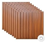 FINYQBET Panel PVC Tipo Madera 3D, 50 pcs con Cinta Doble Cara 50 m, Impermeable y Resistente al Fuego, Ideal para Sala,...
