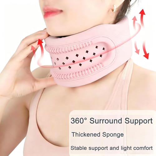 Image of Neck Brace Support Cervical Collar Silicone Posture Corrector for Men and Women Relieves Discomfort in The Neck and Shoulders Caused by Prolonged Work(Pink)
