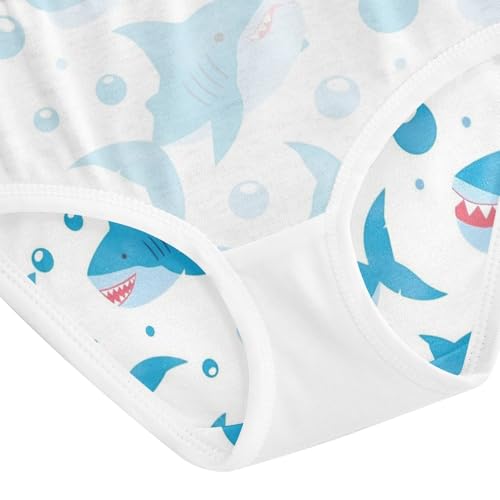 Wusikd Cute Baby Sharks Girls' Underwear Cotton Bubbles Waves Girls Briefs Soft Toddler Underwear 2T4