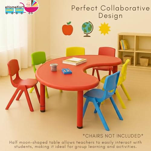 Image of eHomeKart Fish Table - Front Round Table for Kids - Perfect Foe Home and School - (53 x 20 x 20 inches) - Colour May Vary